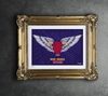 Who Dares Wins winged bull typography poster