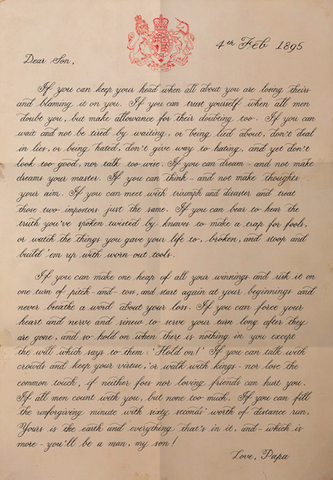 IF Rudyard Kipling poster 'Letter to my son'