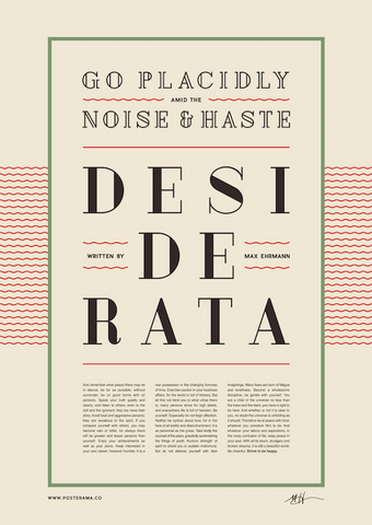 Desiderata poem typography poster 7