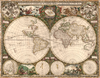 Antique typographic world map of Earth by Frederick de Wit