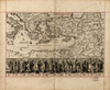 Antique typographic world map of Apostles by Richard Blome