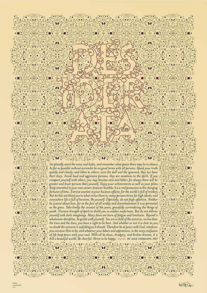 Desiderata poem typography poster 1
