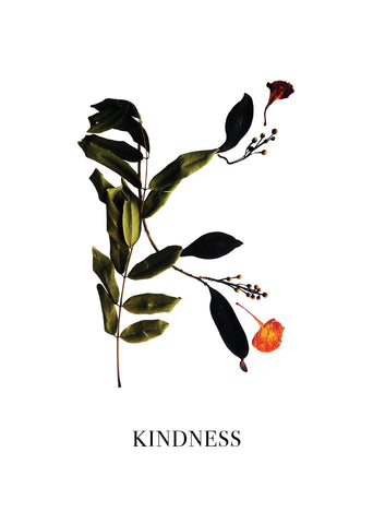 Nature Font: letter 'K' inspirational typography poster