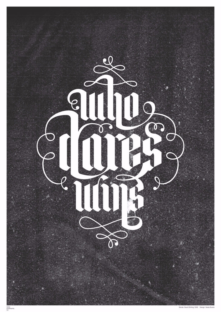 Who Dares Wins, David Stirling poster white