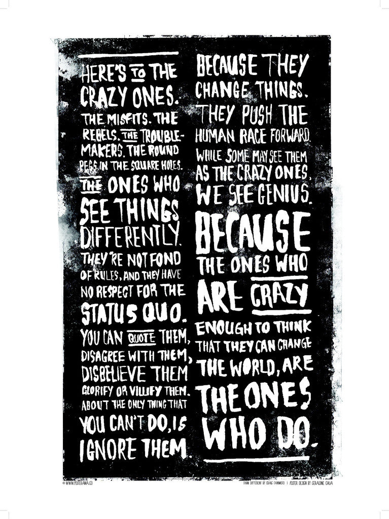 Here's to the Crazy One's quote poster
