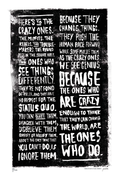 Apple Here's to the Crazy Ones / Think Different posters