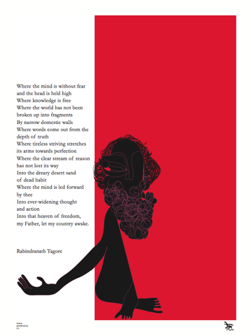 Rabindranath Tagore Where the Mind is without fear poster 2