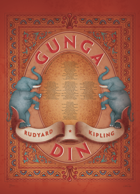Rudyard Kipling, Gunga Din poem poster
