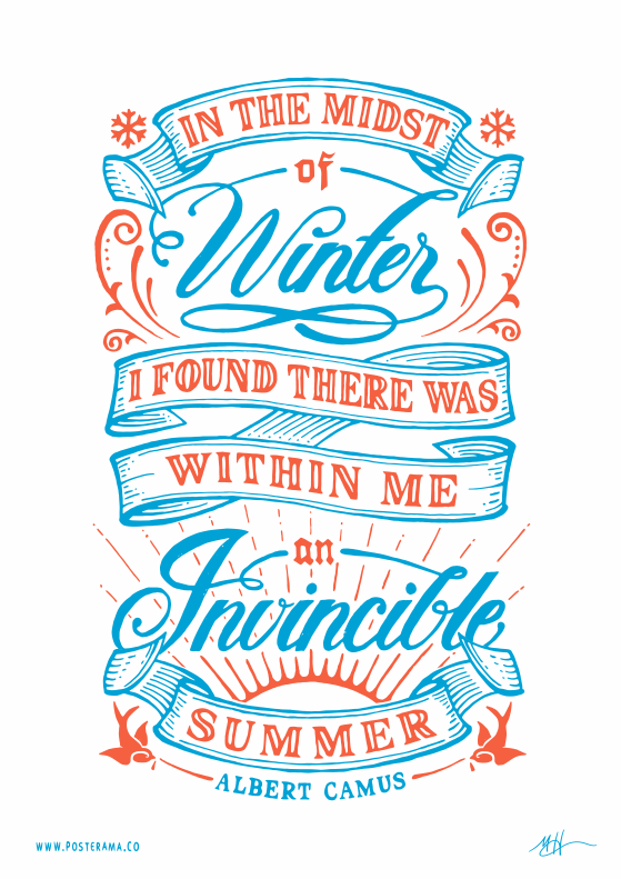 Albert Camus Invincible Summer quote poster 3
