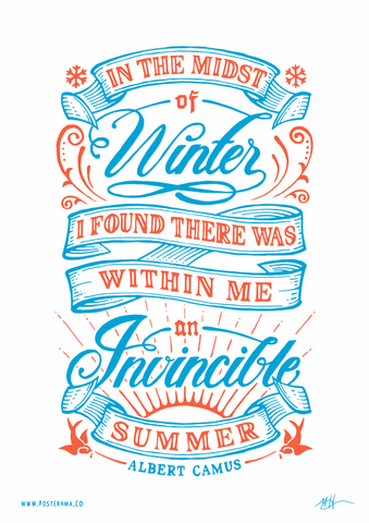 Albert Camus Invincible Summer quote poster 3