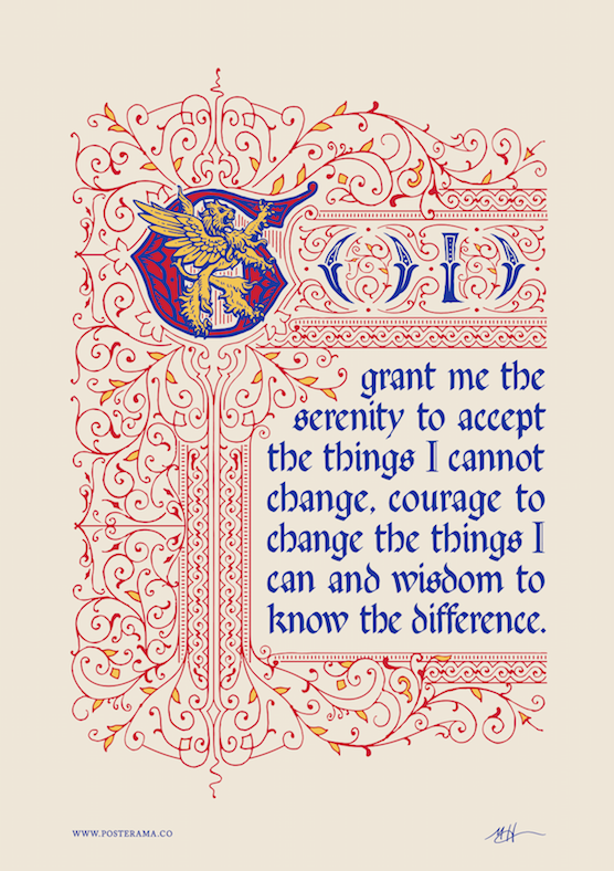 Serenity Prayer typography poster Lion 1