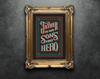 A Father is his son's first hero lettering poster 1