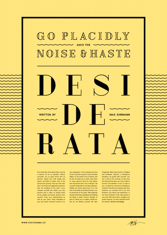 Desiderata poem typography poster 3