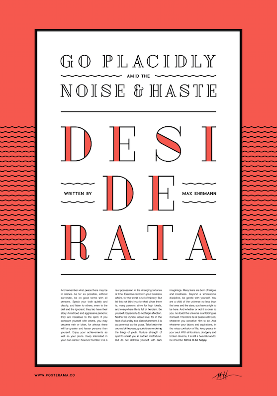 Desiderata poem typography poster 5