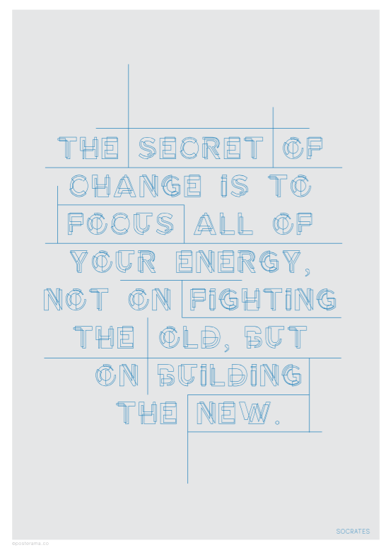 The secret of change... Socrates quote poster
