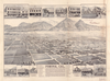 Old map of Pomona California typography poster