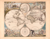 Antique typographic world map by Frederick de Wit