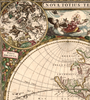 Antique typographic world map of Earth by Frederick de Wit