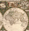Antique typographic world map of Earth by Frederick de Wit