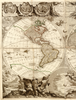 Antique typographic world map of Earth by Jean Baptiste Nolin / Nicolas François Bocquet