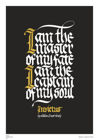 I am the master of my fate calligraphy poster 1