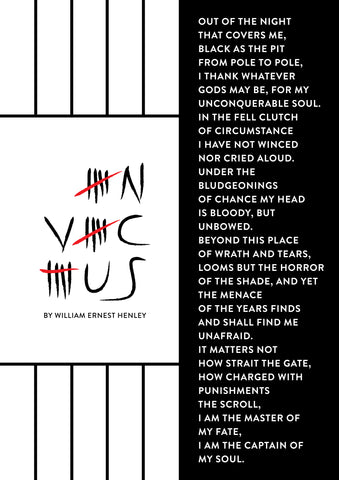 Invictus poem typography poster Tally Marks 1